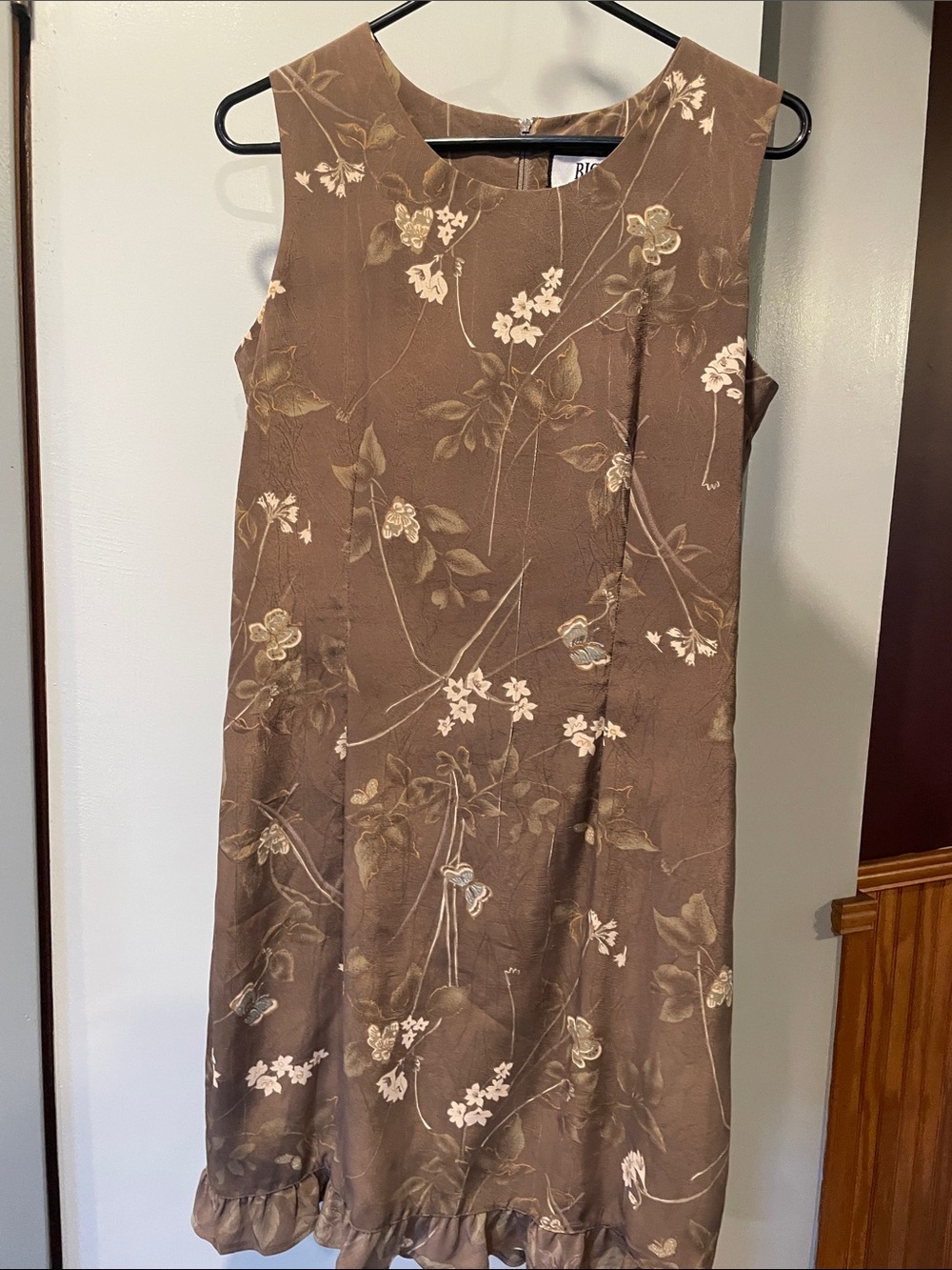 BICE by Sage Harbor Sleeveless  Brown Floral Shift Dress size 10